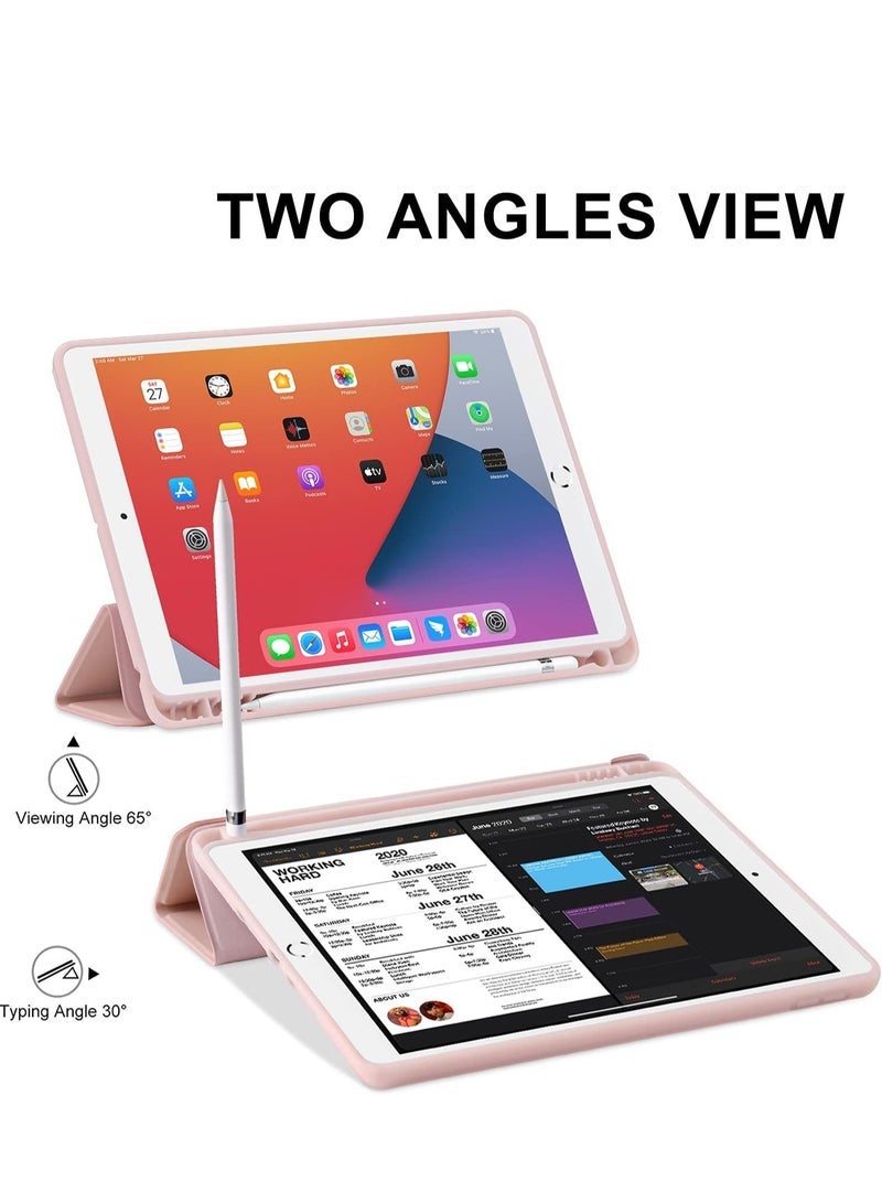 SmartGrist iPad 9th/8th/7th Generation Case (2021/2020/2019) - iPad 10.2-Inch Case with Pencil Holder, Slim Soft TPU Back Smart Magnetic Stand (Rose Gold) - Image 5
