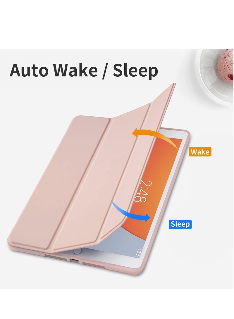 SmartGrist iPad 9th/8th/7th Generation Case (2021/2020/2019) - iPad 10.2-Inch Case with Pencil Holder, Slim Soft TPU Back Smart Magnetic Stand (Rose Gold) - Image 4