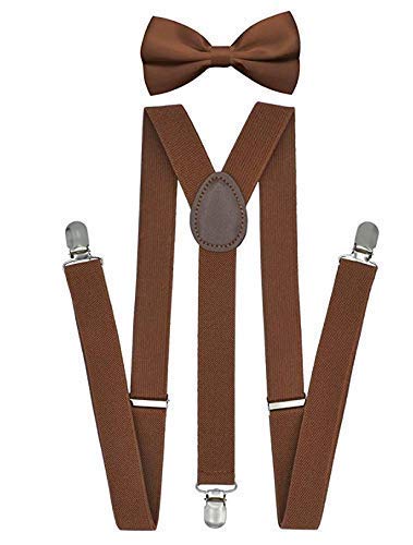 CLOTHERA Suspender and Bow Tie Set with Brown Hat for Men- (Brown) - Image 4
