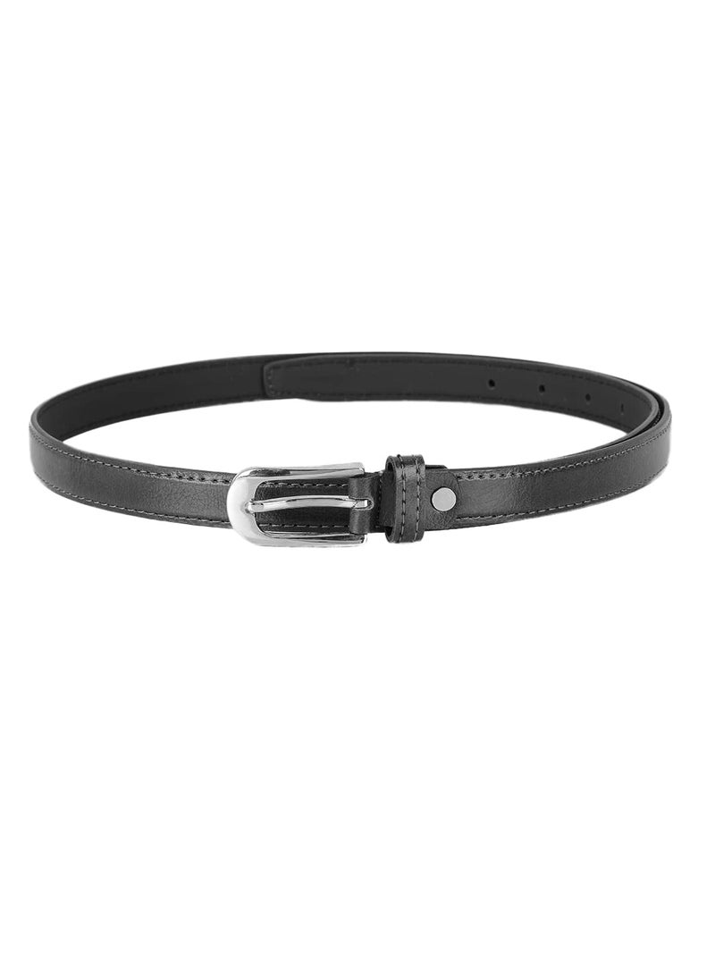 ZEVORA Women Leather Formal Belt (28, BLK) - Image 5