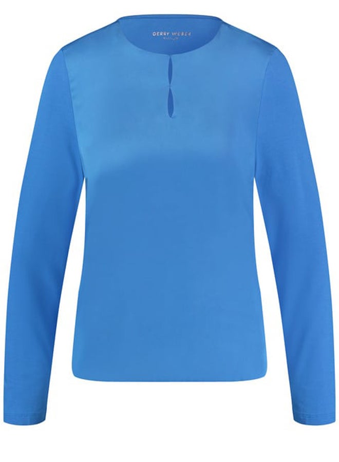 GERRY WEBER Blouse top with fabric panelling and an elasticated hem  - Image 1
