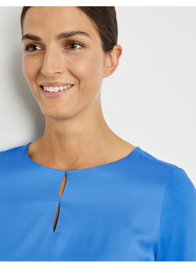 GERRY WEBER Blouse top with fabric panelling and an elasticated hem  - Image 3