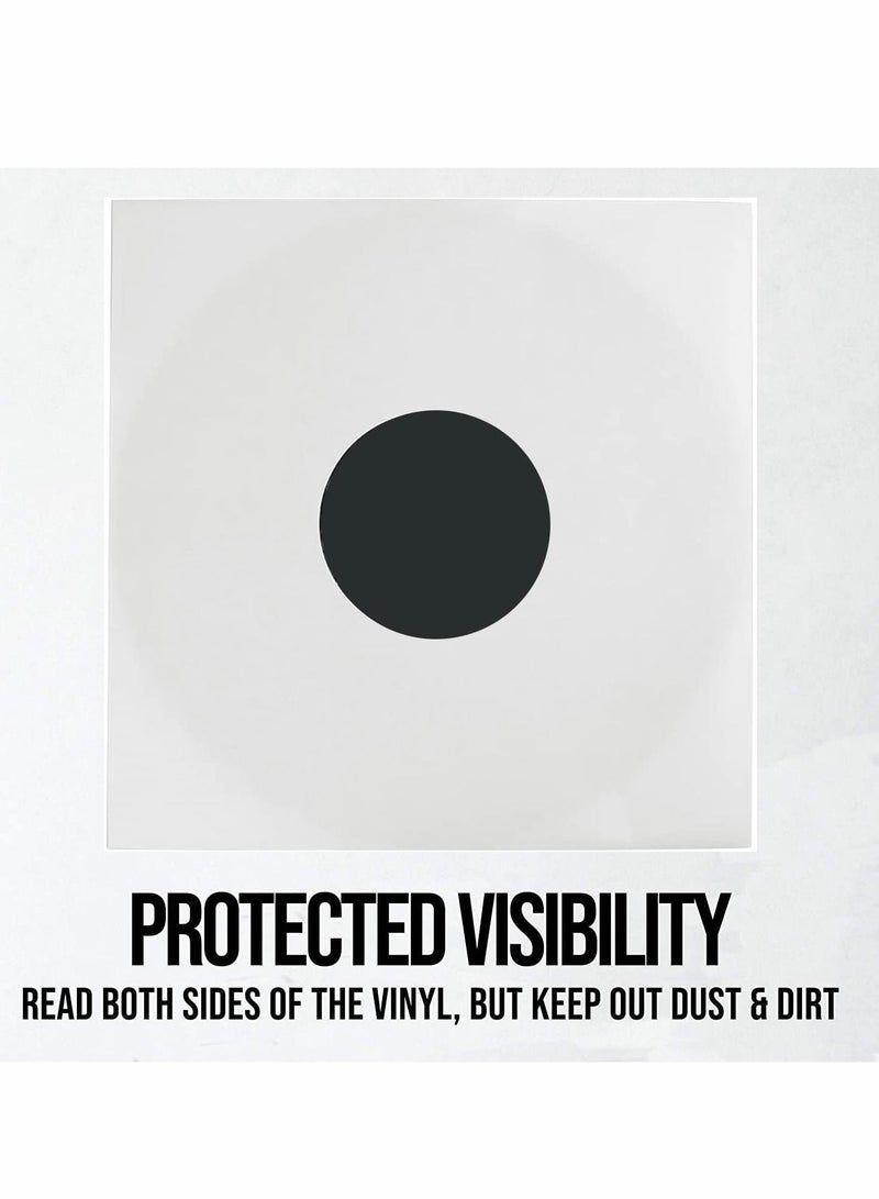 Captaintech Poly Lined Paper Protective Sleeves for LP Records, 20 Pcs LP Collection Protection and Storage Inner Sleeves (80 GSM White Kraft Paper)