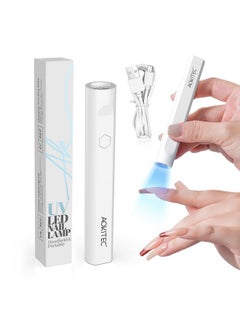 Aokitec Handheld Uv Light For Nails - Uv Led Nail Lamp For Gel Nails Portable Nail Dryer For Curing Gel Polish Nail Glue Gel Semi-Cured Gel Nail Stickers Quick Dry For Home Salon Travel Diy Mani Use  - Image 1
