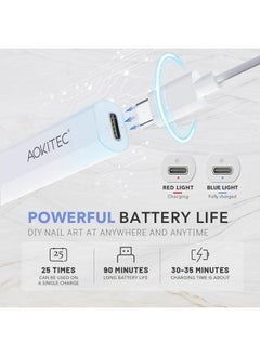 Aokitec Handheld Uv Light For Nails - Uv Led Nail Lamp For Gel Nails Portable Nail Dryer For Curing Gel Polish Nail Glue Gel Semi-Cured Gel Nail Stickers Quick Dry For Home Salon Travel Diy Mani Use  - Image 3