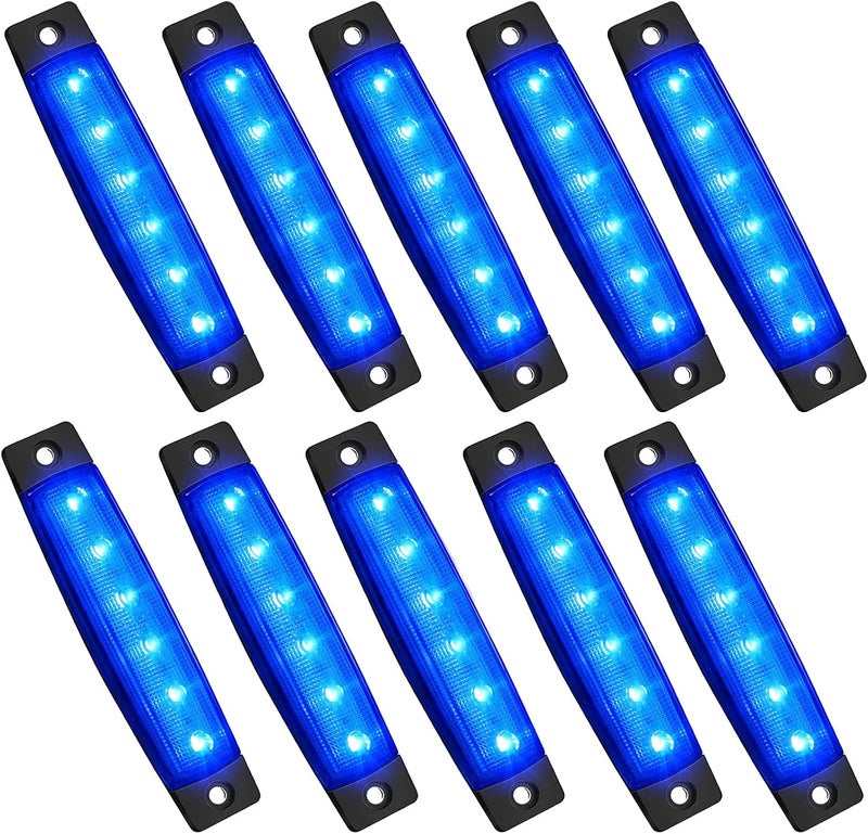 PSEQT 10 Pcs LED Rock Strip Lights Car Exterior Underglow Wheel Fender Well Lighting Kits Waterproof for Golf Cart Wrangler Offroad Truck RV UTV ATV Snowmobile (Blue) Local market compliant trusted quality - Image 1