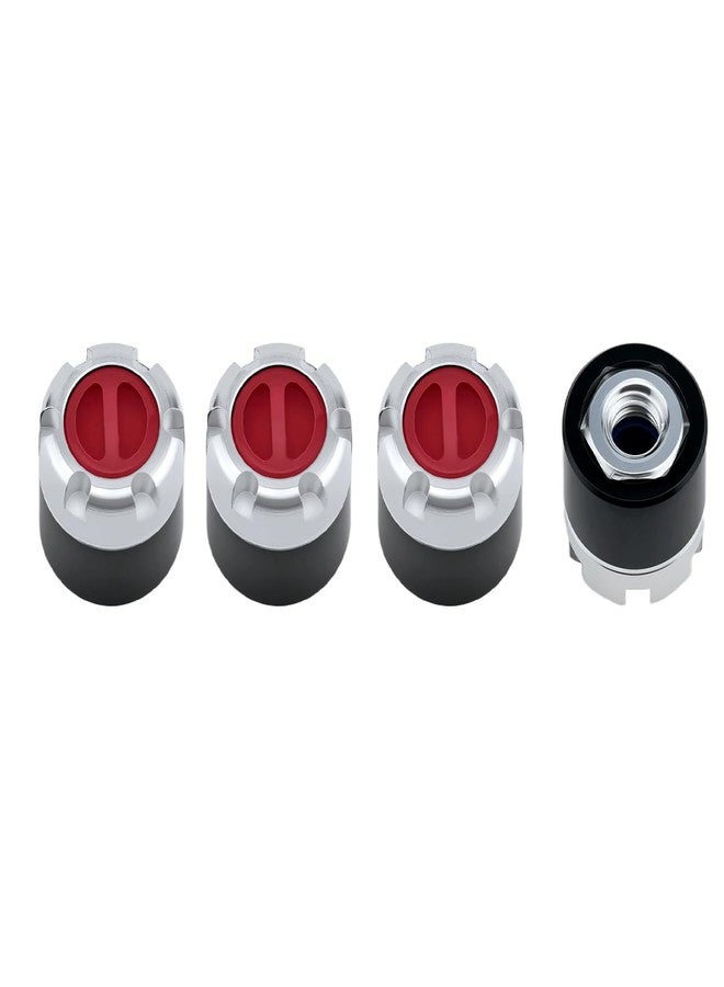 DJX M4 Wheel Nuts Center Locking Hubs Wheel Caps W/Tool for Traxxas TRX4 Axial SCX10 90046 D90 Tamiya Redcat HPI 1/10 RC Crawler Car(Red) - Image 3