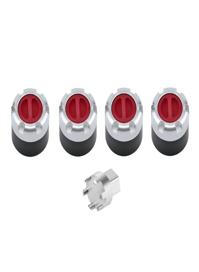 DJX M4 Wheel Nuts Center Locking Hubs Wheel Caps W/Tool for Traxxas TRX4 Axial SCX10 90046 D90 Tamiya Redcat HPI 1/10 RC Crawler Car(Red) - Image 4