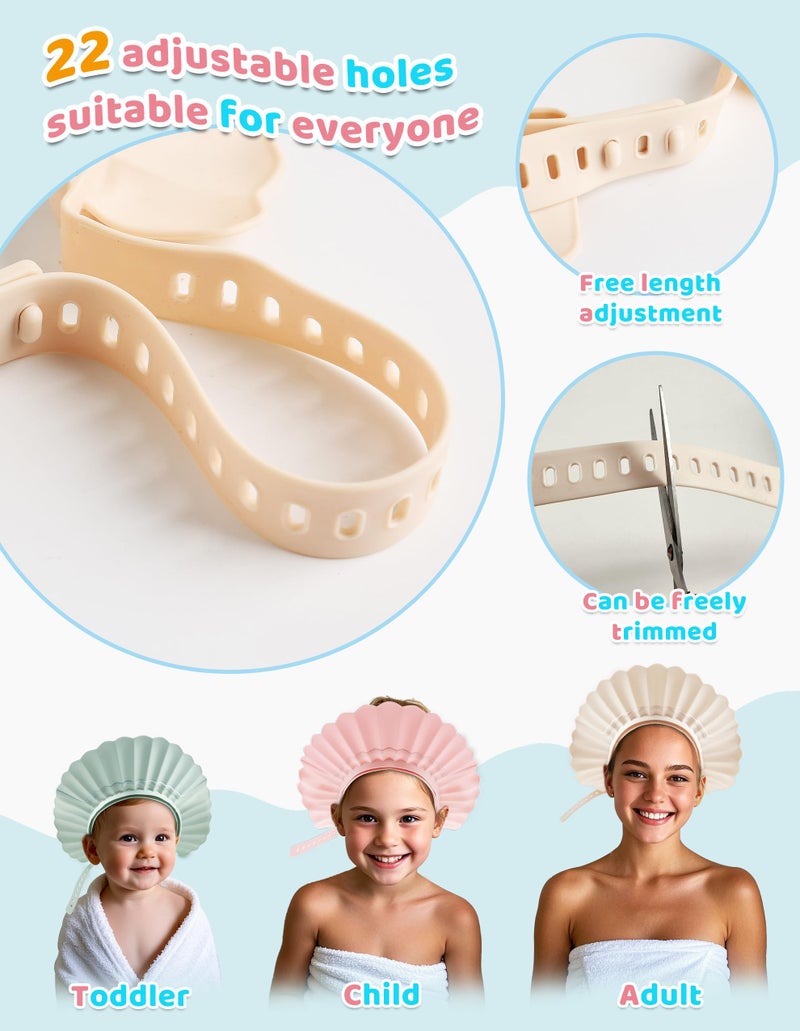 FUSACONY Kids Shower Cap, Baby Hair Washing Shield, Bath Visor for Toddlers, Bathing Head Face Eye Ear Protector, Air Cushioned Shampoo Caps with 20-Size Adjustment for 6Month+ to Adult (Blue) - Image 3