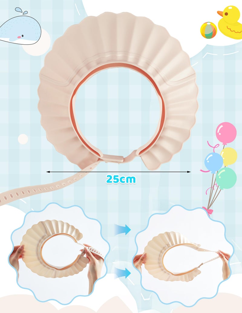 FUSACONY Kids Shower Cap, Baby Hair Washing Shield, Bath Visor for Toddlers, Bathing Head Face Eye Ear Protector, Air Cushioned Shampoo Caps with 20-Size Adjustment for 6Month+ to Adult (Blue) - Image 4