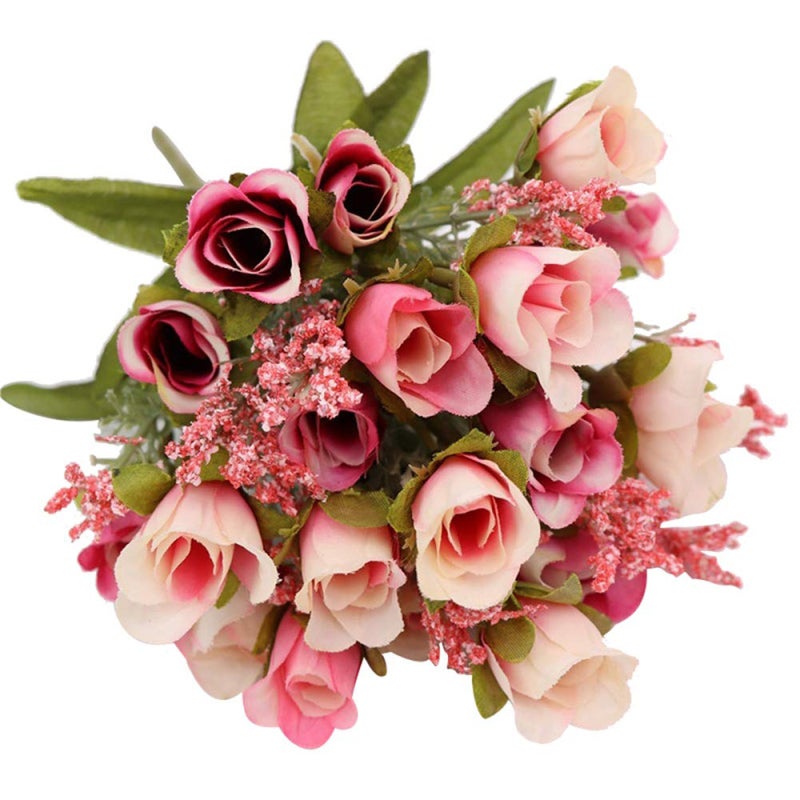 20 Heads 1Pc Artificial Rose Flower Bouquet Home Decor Wedding Mini Rose Silk Flower Romantic Wedding Party Supplies - Image 1