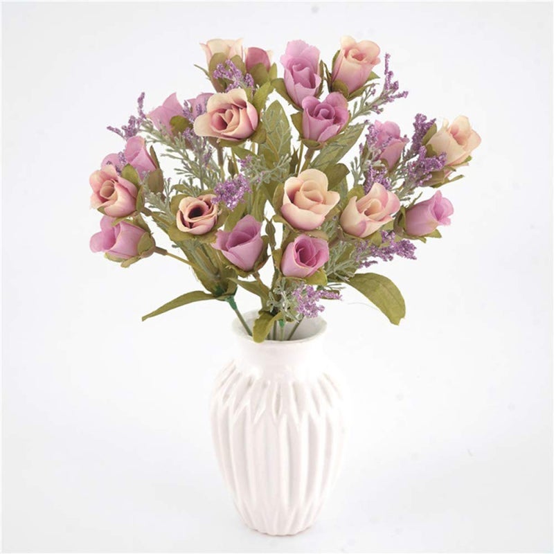 20 Heads 1Pc Artificial Rose Flower Bouquet Home Decor Wedding Mini Rose Silk Flower Romantic Wedding Party Supplies - Image 2