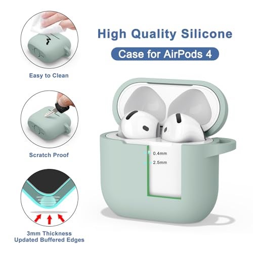 Meliya Case for AirPods 4 (2024), Wireless Charging, Powerful Drop Protection, Tough Magnetic Cover with Cleaning Pen for Apple AirPods 4th Generation- Cyan - Image 5