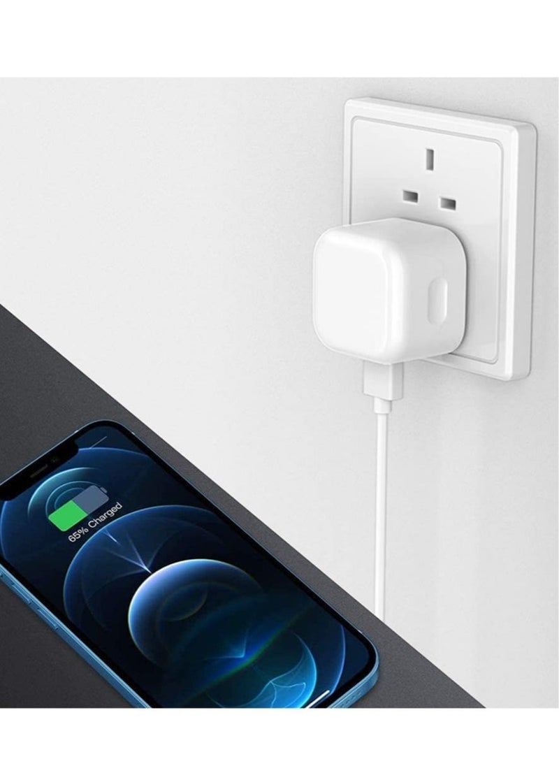 ELTRAZONE USB + Type C Fast Charger Plug For Samsung Galaxy S23/S23 Plus/S23 Ultra/A14 5G/A54/S22 5G/S22 Plus 5G/S22 Ultra 5G/A53 5G/A13/A23 20W Dual Port UK Wall Plug Travel Fast Charging Plug (WHITE) - Image 4