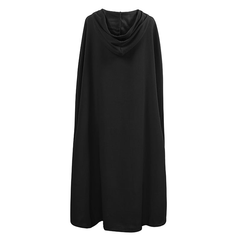 Casual Women Winter Cloak Hooded Sleeveless Button Closure Long Cape Costume Cosplay Outerwear