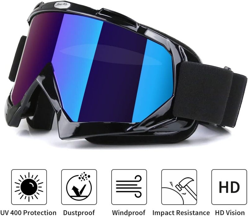 JAMIEWIN Motocross Goggles for ATV Dirt Bike Motorcycle UTV MX Offroad Riding - Anti UV Dustproof Anti Fog Racing Skiing Goggles for Men Women Youth Kids - Image 3