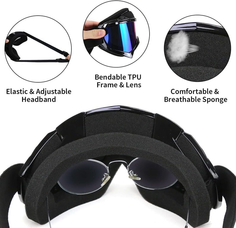 JAMIEWIN Motocross Goggles for ATV Dirt Bike Motorcycle UTV MX Offroad Riding - Anti UV Dustproof Anti Fog Racing Skiing Goggles for Men Women Youth Kids - Image 4