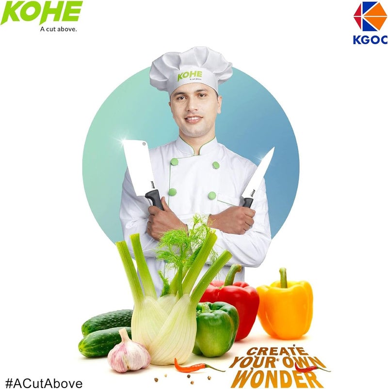 KOHE Stainless Steel Utility Serrated Chef/Kitchen Knife, Assorted - Image 3