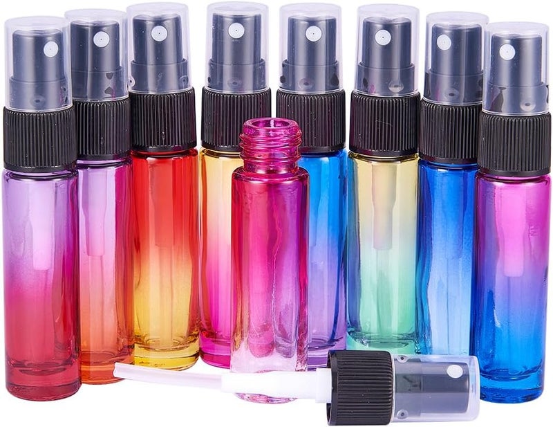زجاجة رذاذ ملونة قوس قزح قابلة لإعادة التعبئة سعة 10 مل من بينيكريت 9 عبوات