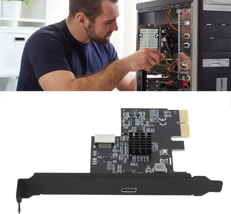 Dpofirs USB 3.2 Gen 2 Expansion Card, 10Gbps PCIe Card with Type C & Type E Ports, ASM3142 Chip, Plug and Play for 10/11/7, Compatible with PCIe X4/x8/x16 Slots - Image 2
