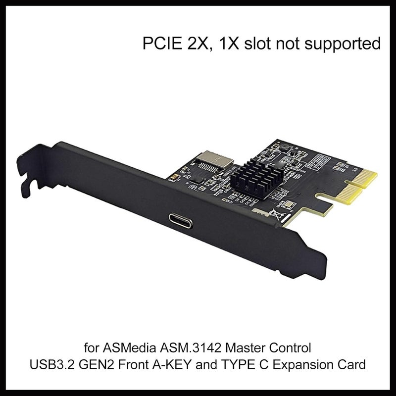 Dpofirs USB 3.2 Gen 2 Expansion Card, 10Gbps PCIe Card with Type C & Type E Ports, ASM3142 Chip, Plug and Play for 10/11/7, Compatible with PCIe X4/x8/x16 Slots - Image 3
