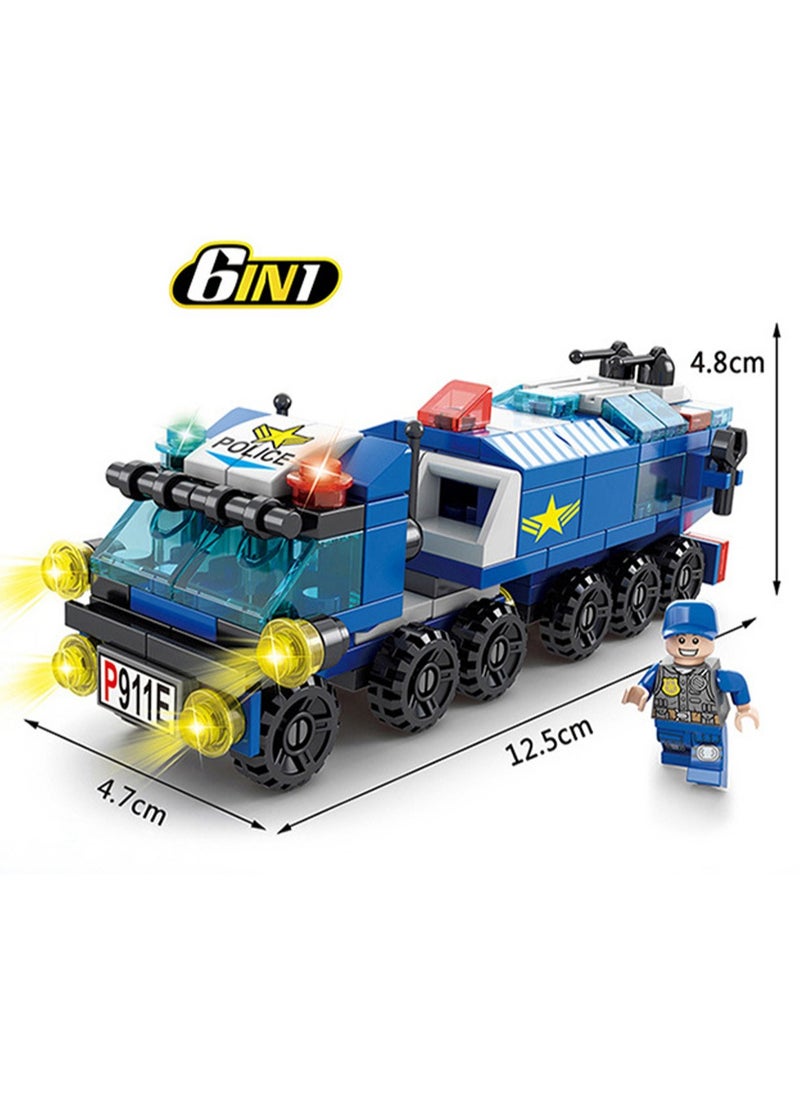 6 in 1 Toddler Military SWAT Toy Building Blocks for 4+ Years Old Boys Girls Kids Creative Gift 147 Pieces - Compatible with Other Building Block Toys  - Image 2