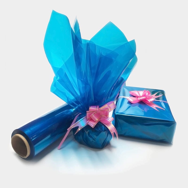 Tickjoy 200 ft Blue Cellophane Wrap Roll (16 In x 200 Feet) - 2.5 Mil Thick for Gift Baskets, Bouquets, Party Decorations - Image 5