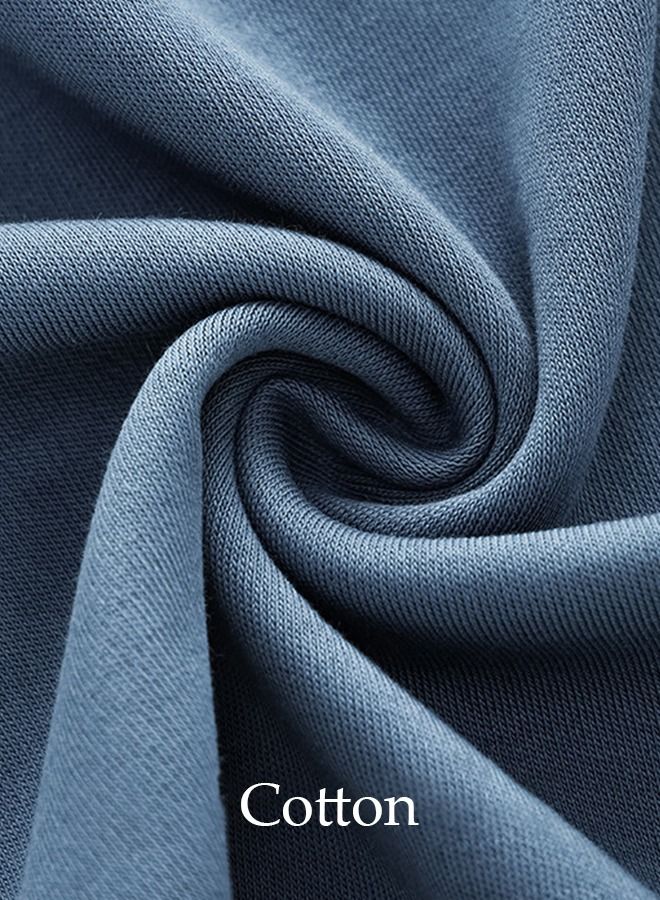 DUNISO 3-Piece Men's Pajamas Sets with Short Sleeves Grid Printing Trousers and Short Pants Males Round Neck Sleepwear Cotton Nightgown Loungewear  Homewear Clothes - Image 5