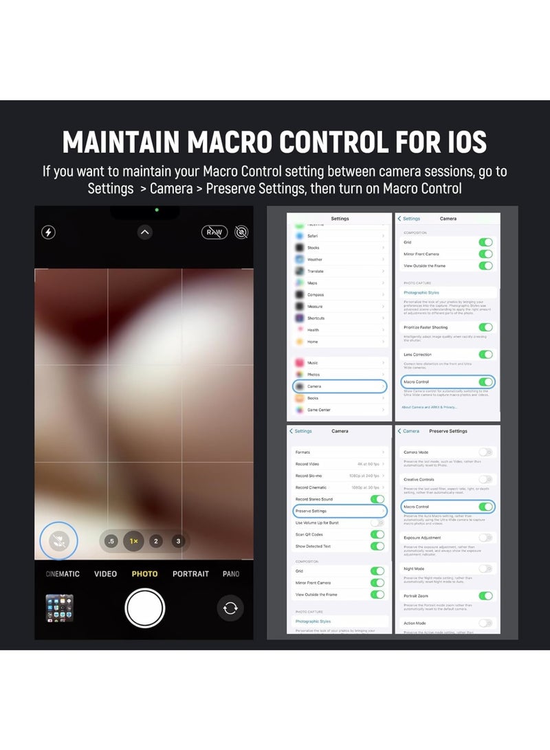 Zikra 45 X Phone Microscope Only for 17mm Thread Backplate, with iPhone Samsung Cage with 17mm Lens Adapter, Rechargeable Close Up Zoom Lens with 50mAh Battery, LED Light, Type C Cable - Image 4
