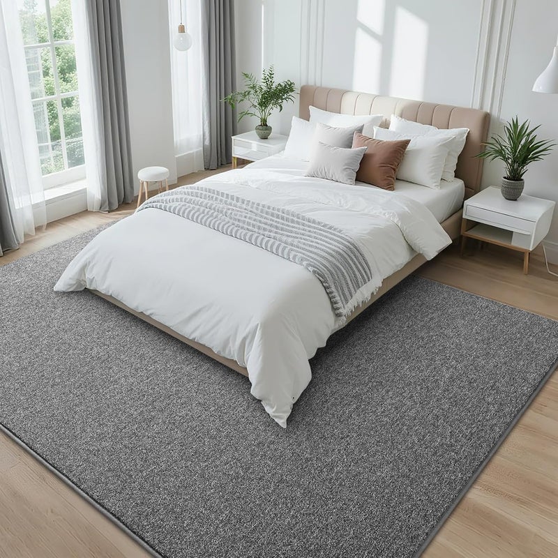 FALARK 4x6 Area Rugs for Bedroom Living Room, Dark Grey Soft Low-Pile Modern Indoor Thickened Memory Foam Non-Slip Washable Carpets for Kids Dorm Home Decor Rug - Image 3