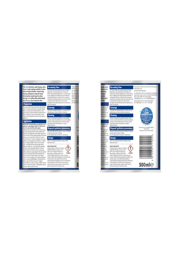 Rustins EAVS500 500ml Outdoor Varnish Satin - Clear - Image 3
