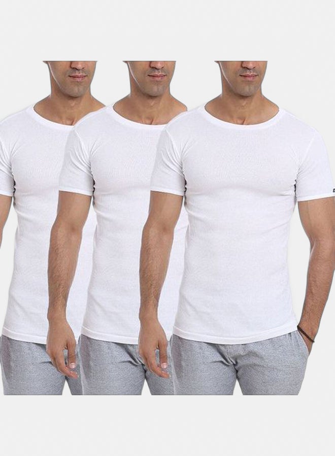 Cottonil Bundle Of Three 100% Cotton Round Neck Half Sleeve