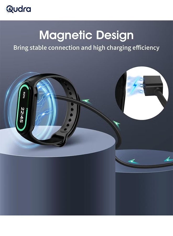 Qudra Charger Compatible with Xiaomi Smart Band 9/9 Pro/9 Active/8/8 Pro/8 Active/Redmi Watch 5/5 Active/5 Lite/4/3 Active/Redmi Smart Band 2, Charging Dock with 3.3ft/1m USB Charging Cable - Image 5