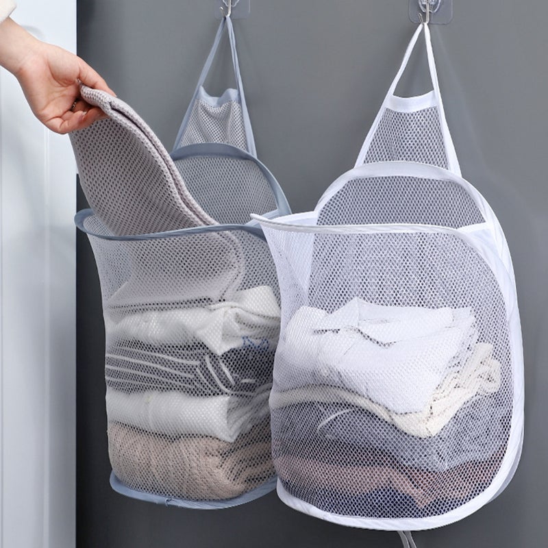 4 pcs Folding Laundry Wall Baskets Sundries Organizer Basket Home Wall Baskets - Image 3