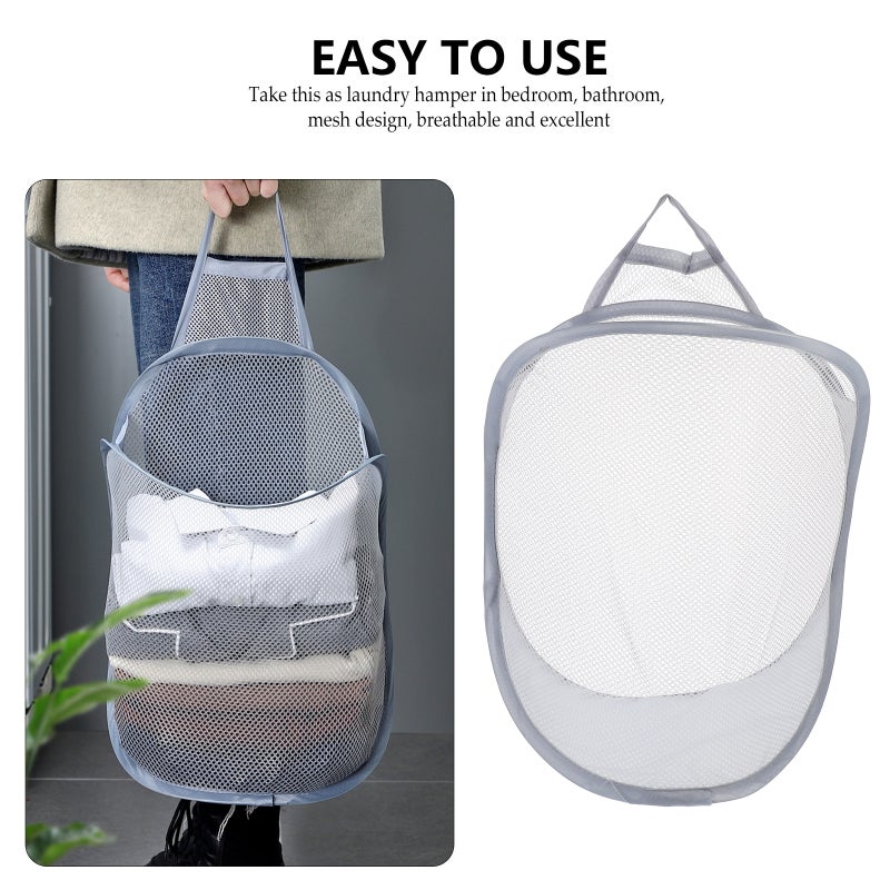 4 pcs Folding Laundry Wall Baskets Sundries Organizer Basket Home Wall Baskets - Image 5