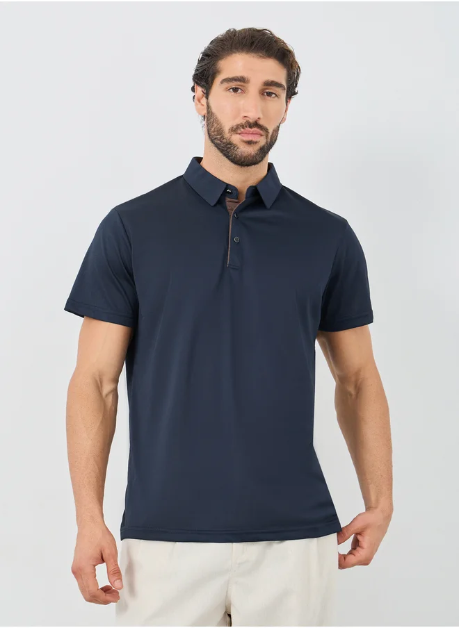 ستايلي Styli Contrast Placket Regular Fit Polo T-Shirt