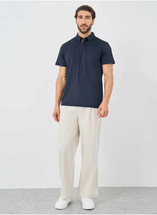 ستايلي Styli Contrast Placket Regular Fit Polo T-Shirt