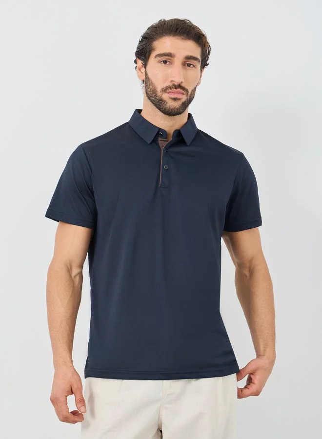 Styli Contrast Placket Regular Fit Polo T-Shirt