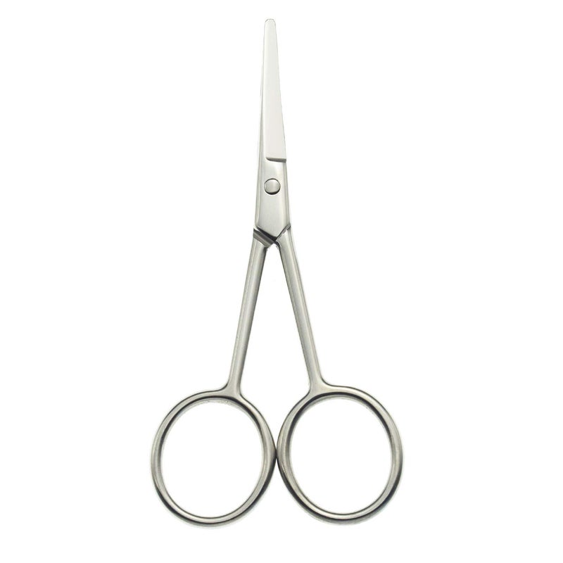 Motanar Nose Hair Scissors Rounded Tip Scissors Facial Hair Scissors Stainless Steel Blunt Tip Scissor for Eyebrows Nose Moustache Beard Grooming Multicolor Silver Type 1
