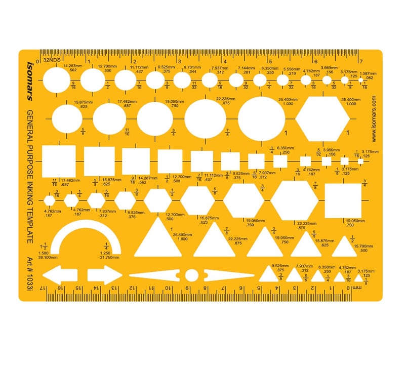 Isomars Technical Drawing Drafting Templates Set of 4 - Image 3