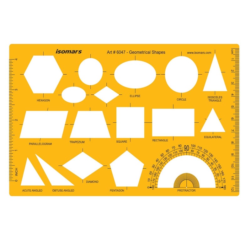 Isomars Technical Drawing Drafting Templates Set of 4 - Image 2