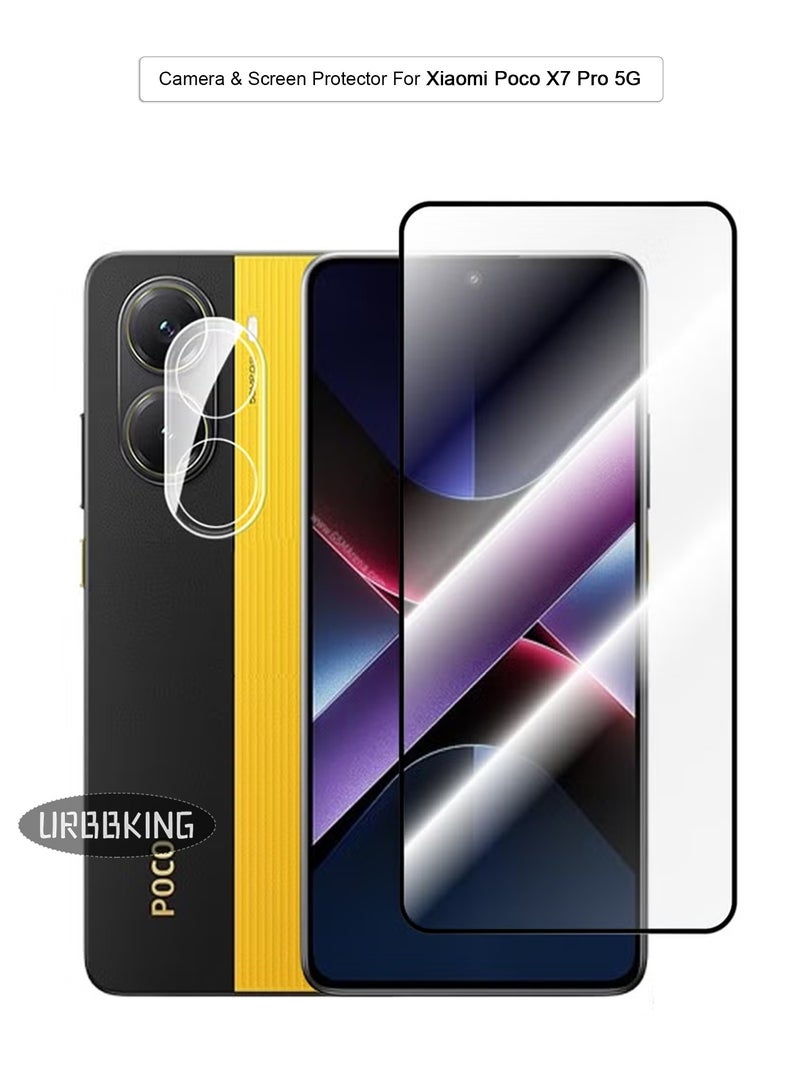 يوارب كينج شاشة واقية كاميرا Xiaomi Poco X7 Pro 2 في 1 - غطاء حماية شامل مع شفافية عالية يوفر حماية ضد الخدوش والتأثير - Image 1