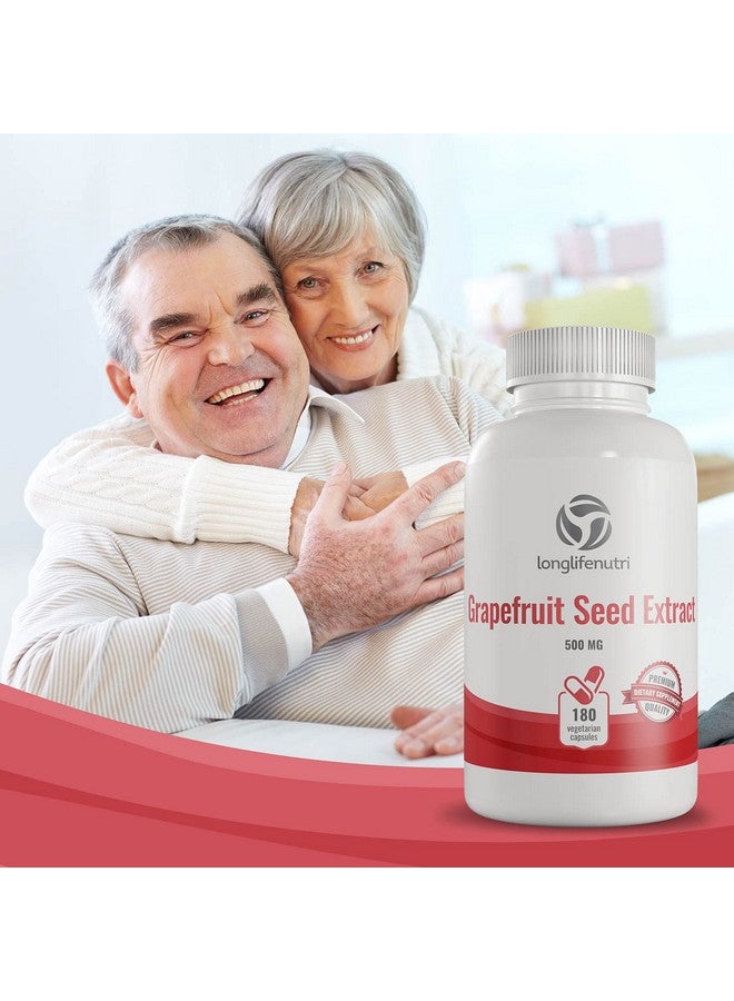 LongLifeNutri Grapefruit Seed Extract 500Mg 180 Vegetarian Capsules ; Made In Usa ; Gse Potent Immune Vitamin & Overall Health Supplement ; Non Gmo Gluten Free Pill - Image 4