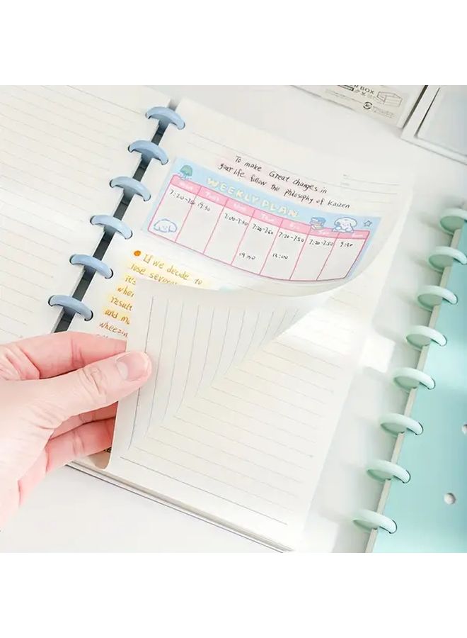 A5 Purple Mushroom Snap Binding Perforated Notebook Reversible Pages DIY Office Supplies - Image 4