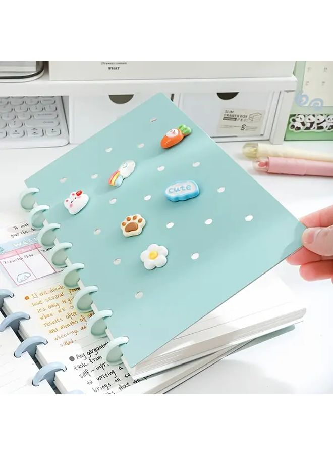 A5 Purple Mushroom Snap Binding Perforated Notebook Reversible Pages DIY Office Supplies - Image 5