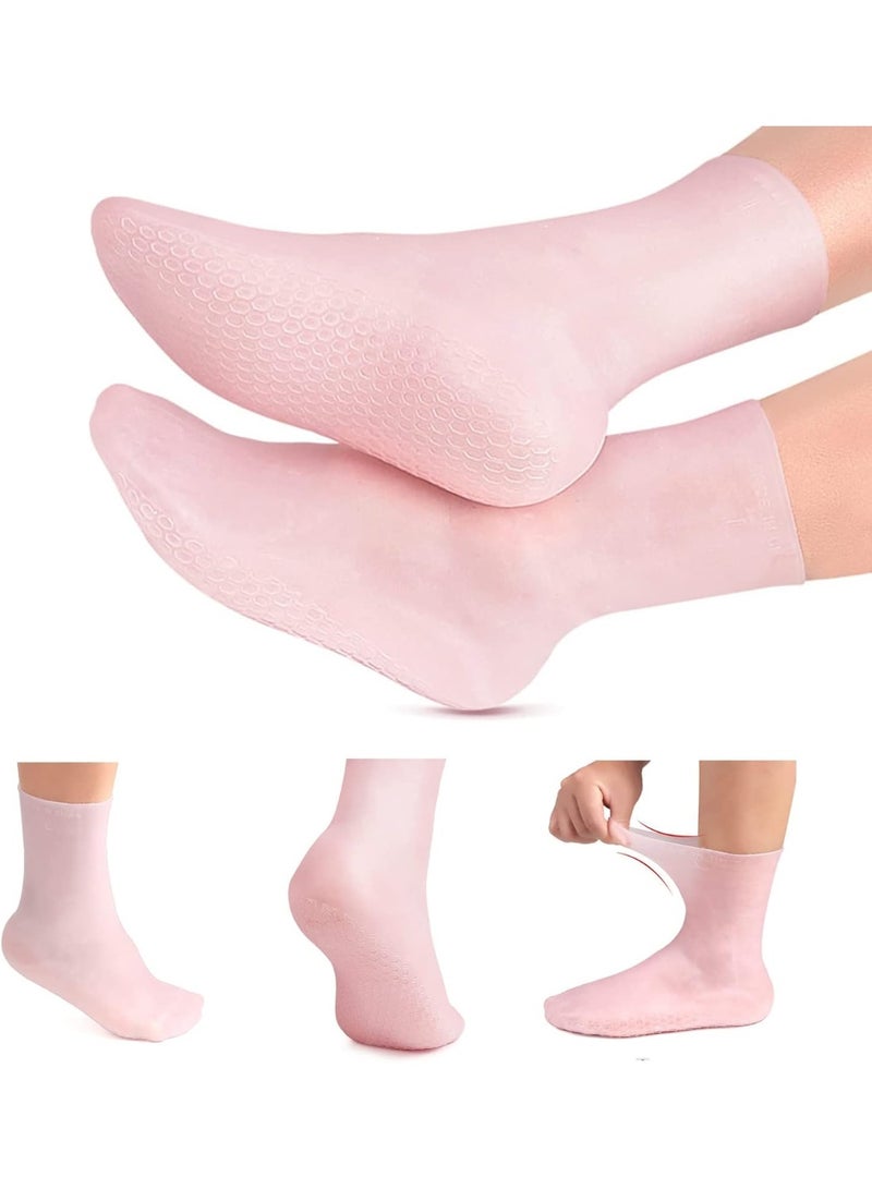 KASTWAVE Moisturizing Socks, Long Silicone Socks, Aloe Socks, Soft Gel Socks, Women Foot Spa Pedicure Socks for Repairing Cracked Heel, Dry Feet, Softening Calluses, Rough Skin - Image 1