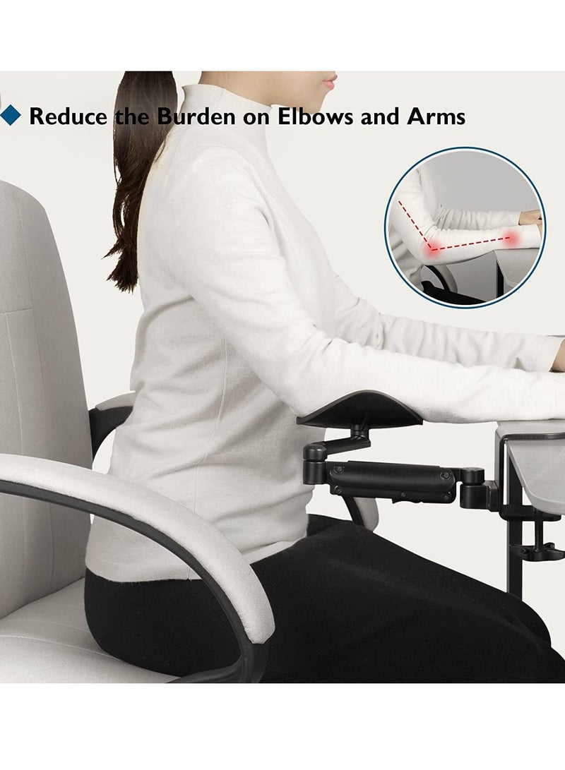 Ergonomic Arm Rest Support for Desk Armrest Pad Rotating Wrist Rest Holder, Extendable  Adjustable, Aluminum Material - Image 2