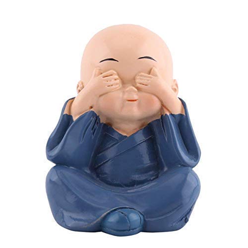 NRSON Resin Colorful 4 Buddha Monk Figurines Showpiece for Home and Car Interior Decor Multicolour Standard Set of 44 Pic - Image 3