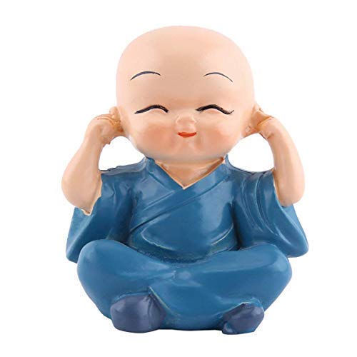 NRSON Resin Colorful 4 Buddha Monk Figurines Showpiece for Home and Car Interior Decor Multicolour Standard Set of 44 Pic - Image 4