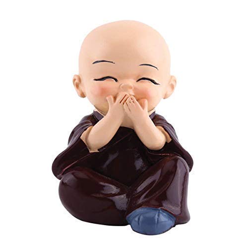 NRSON Resin Colorful 4 Buddha Monk Figurines Showpiece for Home and Car Interior Decor Multicolour Standard Set of 44 Pic - Image 5
